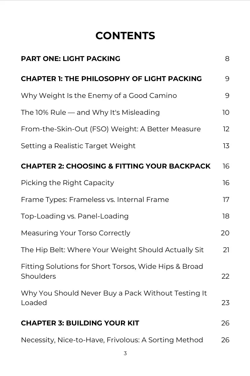 The Ultra-Light Camino: Packing under 7kg & Budget Management | EPUB Format