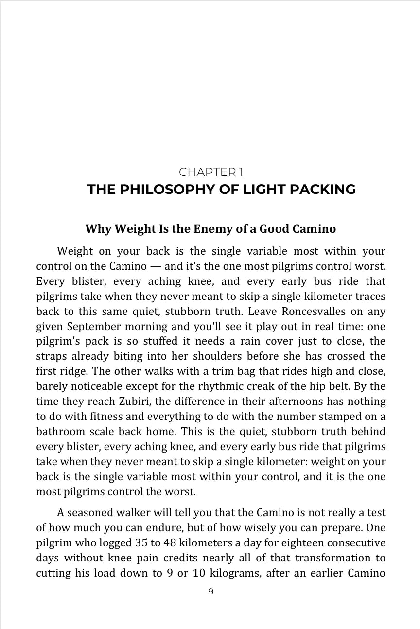 The Ultra-Light Camino: Packing under 7kg & Budget Management | EPUB Format
