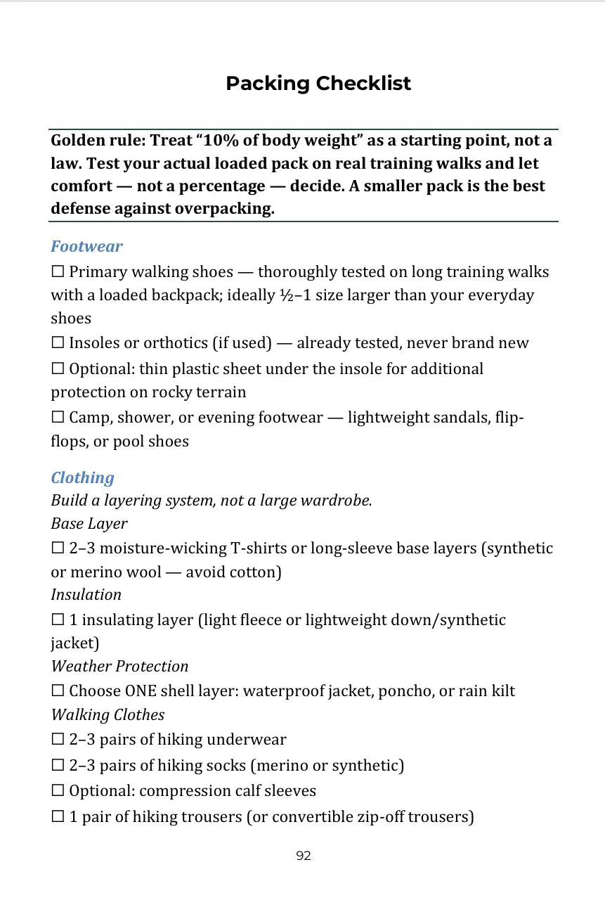 The Ultra-Light Camino: Packing under 7kg & Budget Management | EPUB Format