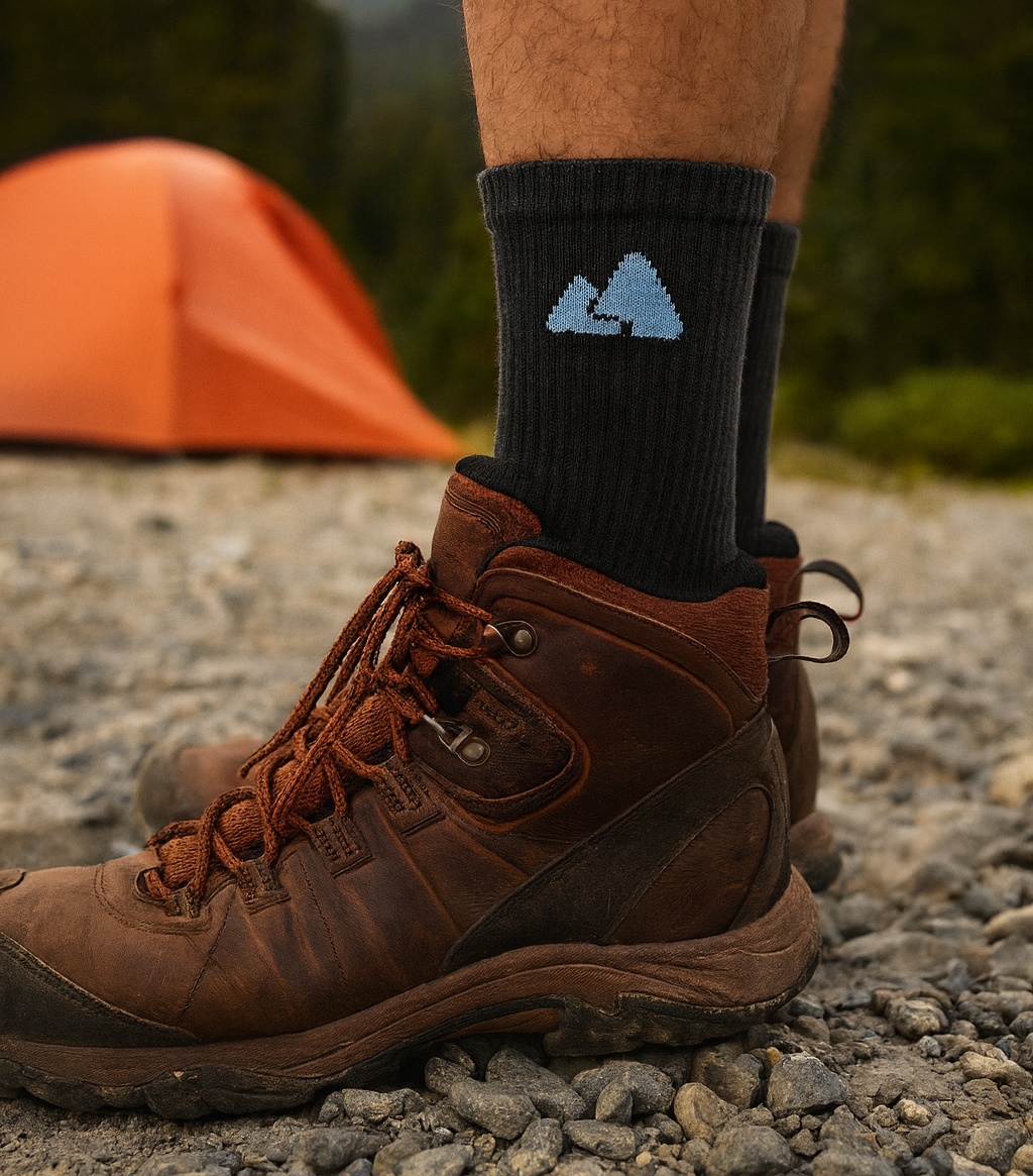 Black Merino Wool Hiking Socks
