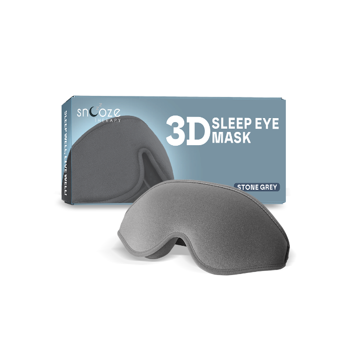 3D sleep eye mask with packaging on a white background