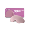 Pink 3D sleep eye mask with Snooze Therapy packaging on a white background