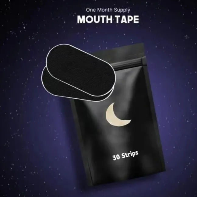 Mouth tape and nasal strips for nasal breathing