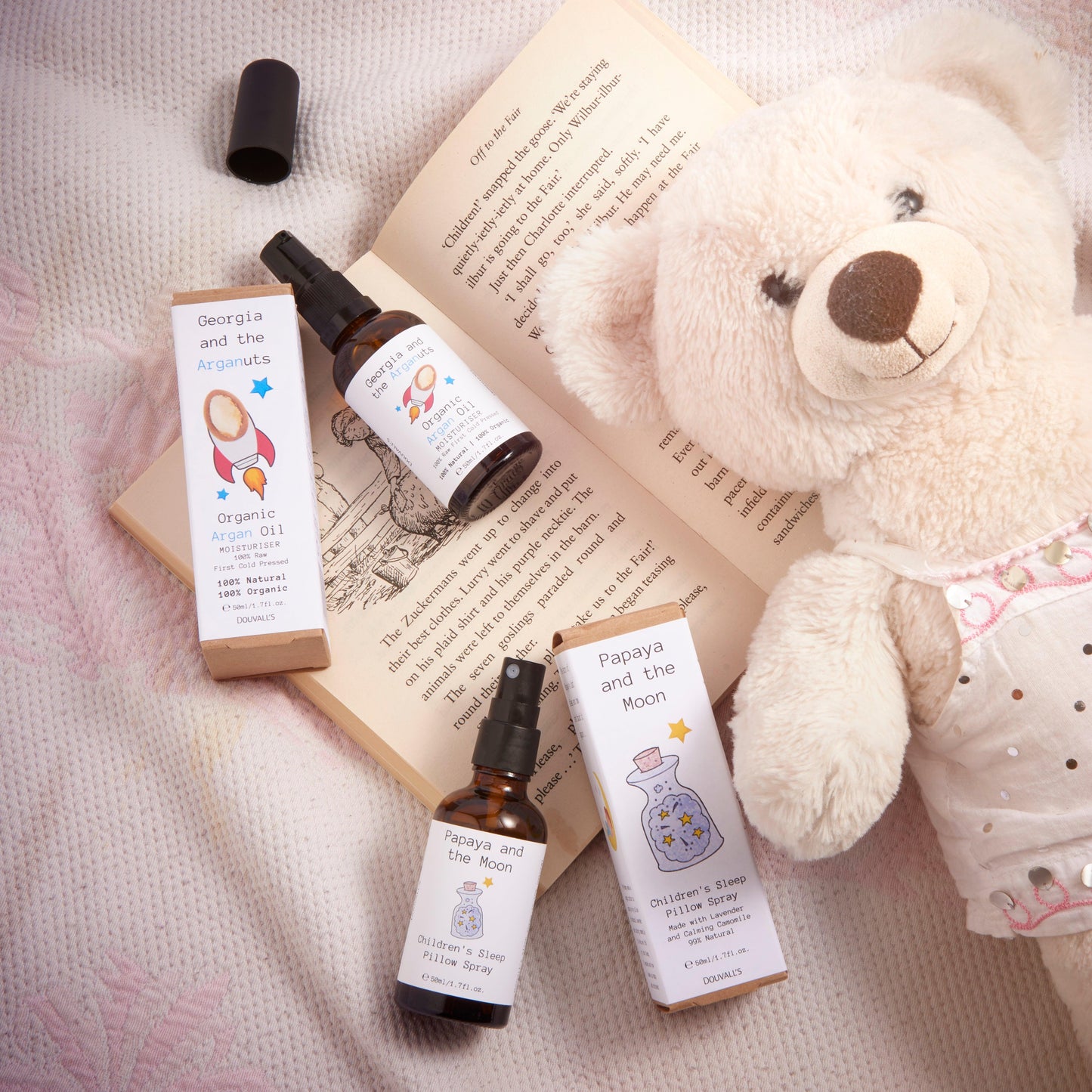 Baby Sleep Spray & Organic Argan Oil - Bedtime Care Set + Snooze Guide