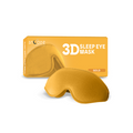 Gold 3D sleep eye mask with packaging on a white background