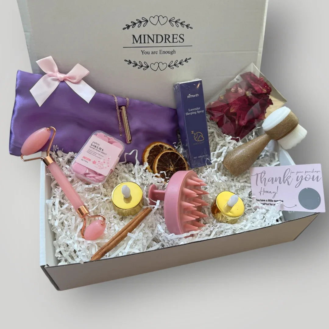 Self-care Pamper Box + Gift | Evening Calm & Relaxation Kit for Mind, Body & Sleep - Mindres