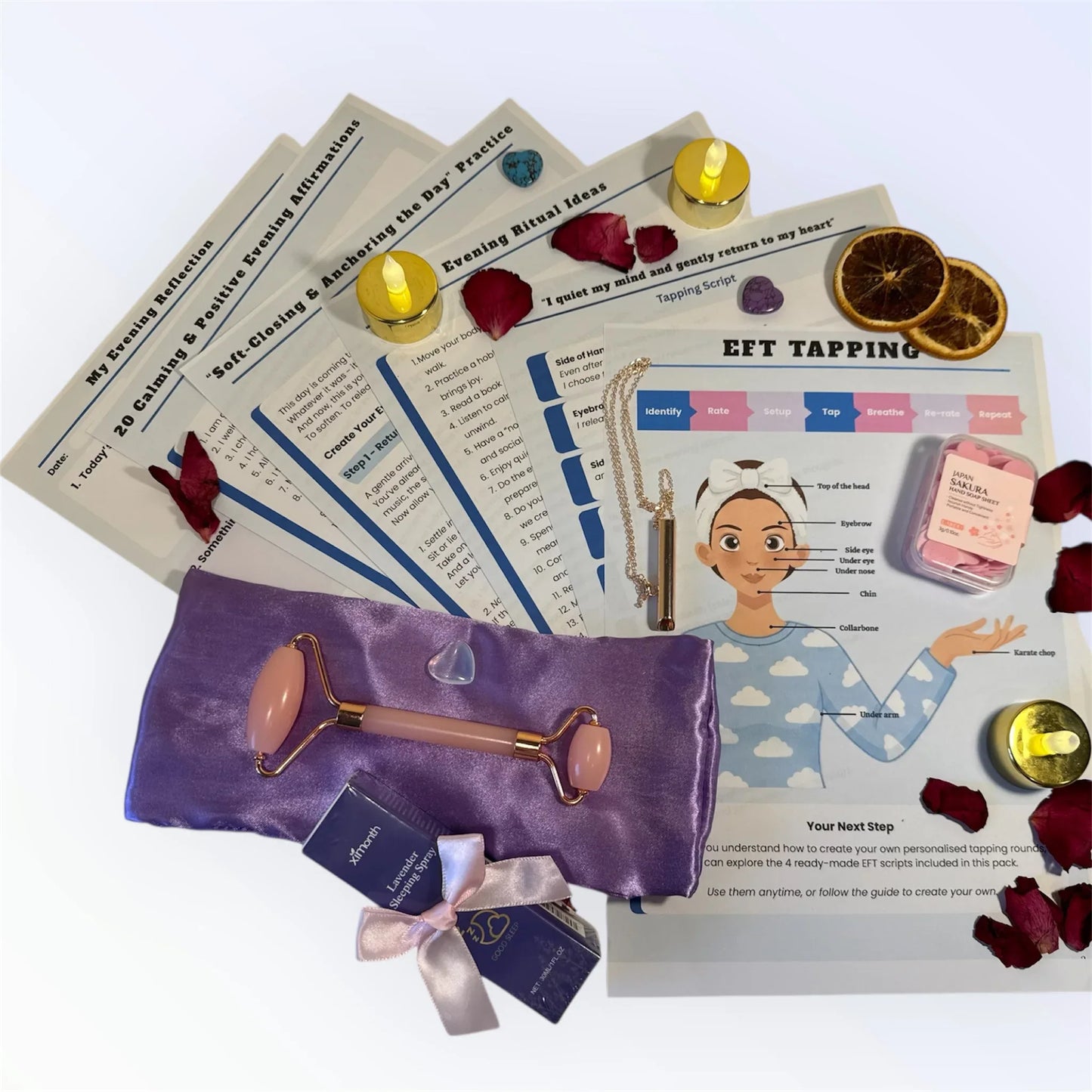 Self-care Pamper Box + Gift | Evening Calm & Relaxation Kit for Mind, Body & Sleep - Mindres