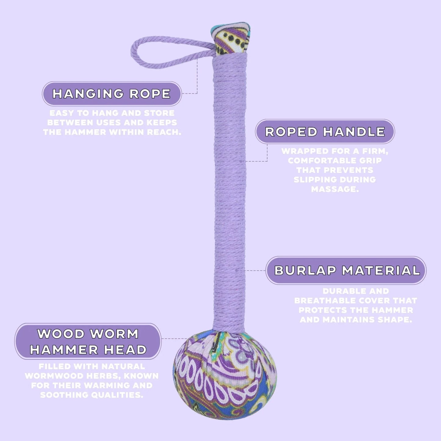 Wormwood Massage Hammer | Lavender - Mindres