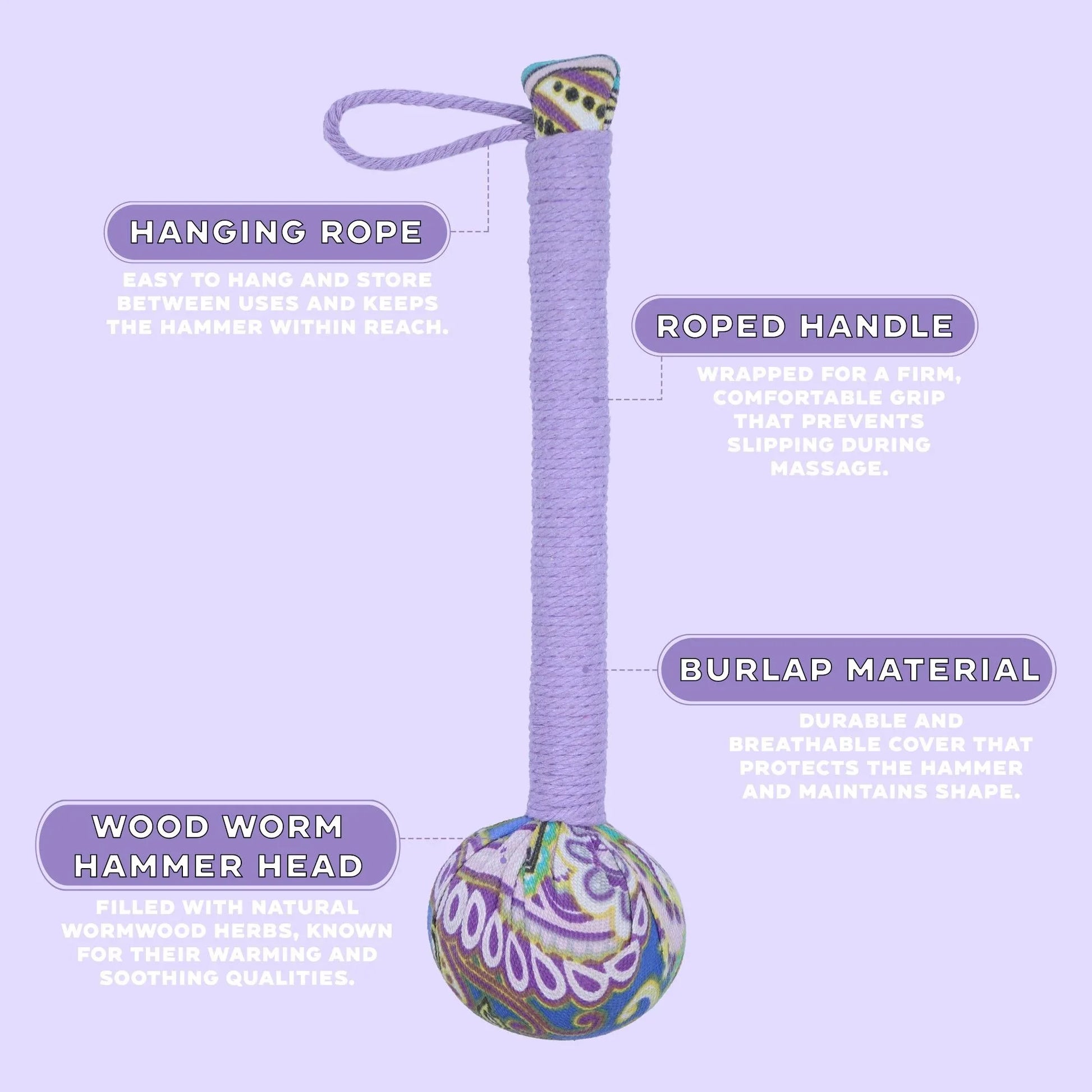 Wormwood Massage Hammer | Lavender - Mindres
