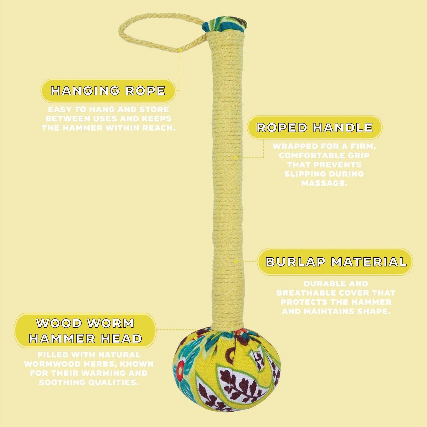 Wormwood Massage Hammer | Lemon - Mindres