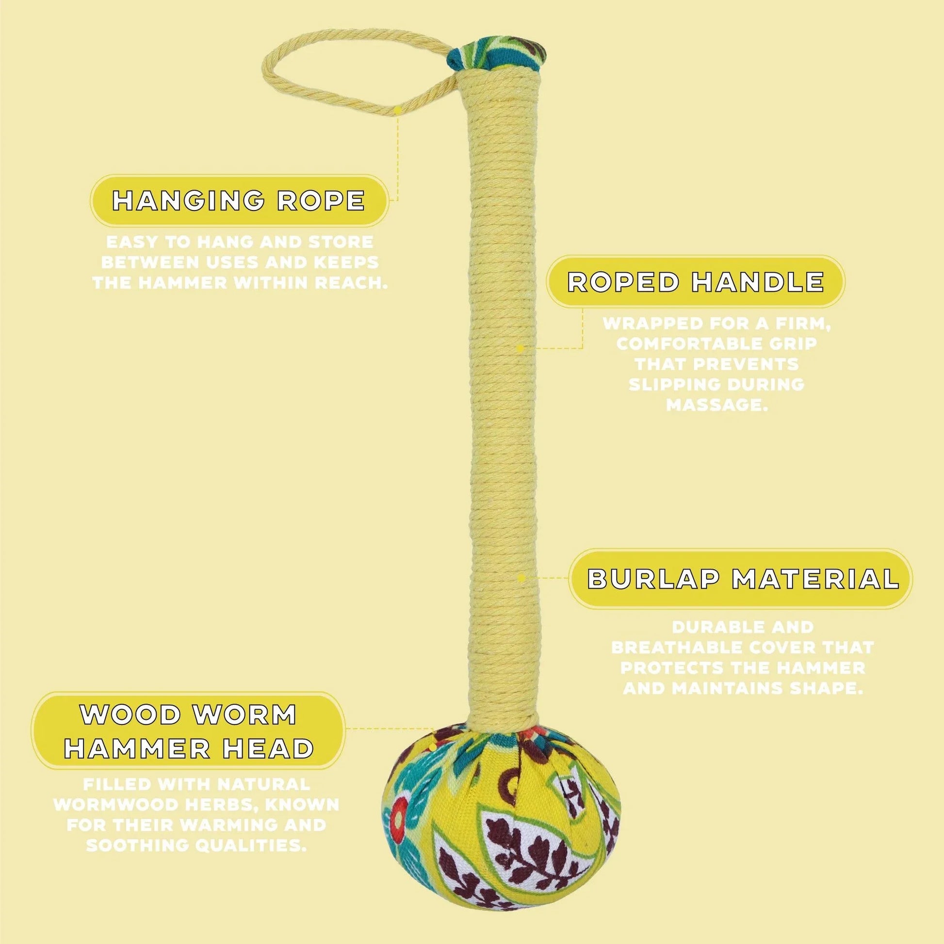 Wormwood Massage Hammer | Lemon - Mindres