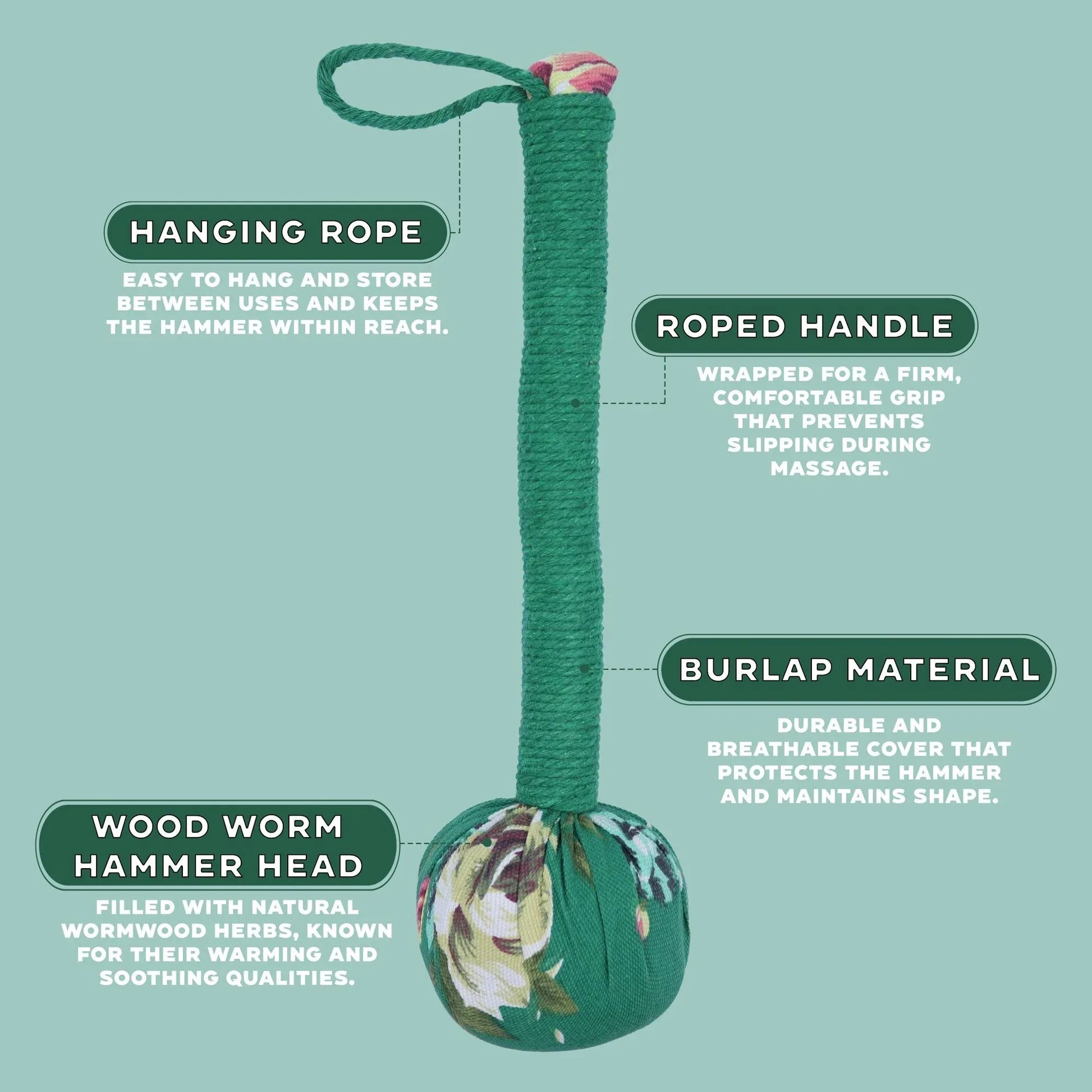Wormwood Massage Hammer | Green - Mindres