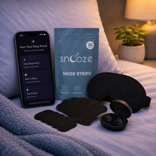 3D Eye mask + Earplugs + Nasal Strips + Guide | Deep Sleep Ritual