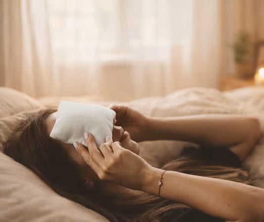 Almohada para ojos de lavanda, algodón natural y juco en caja de regalo | Illusion