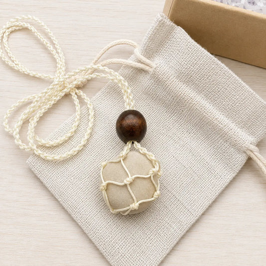 Camino Companion Stone with Hand-knotted Holder + Certificate and Personalization