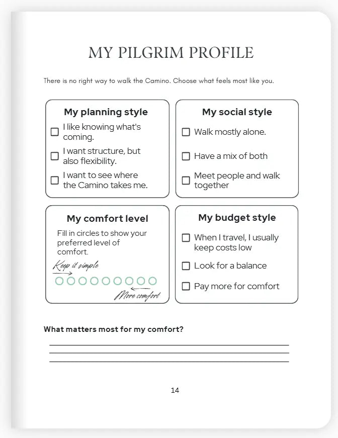 The Camino Preparation Workbook